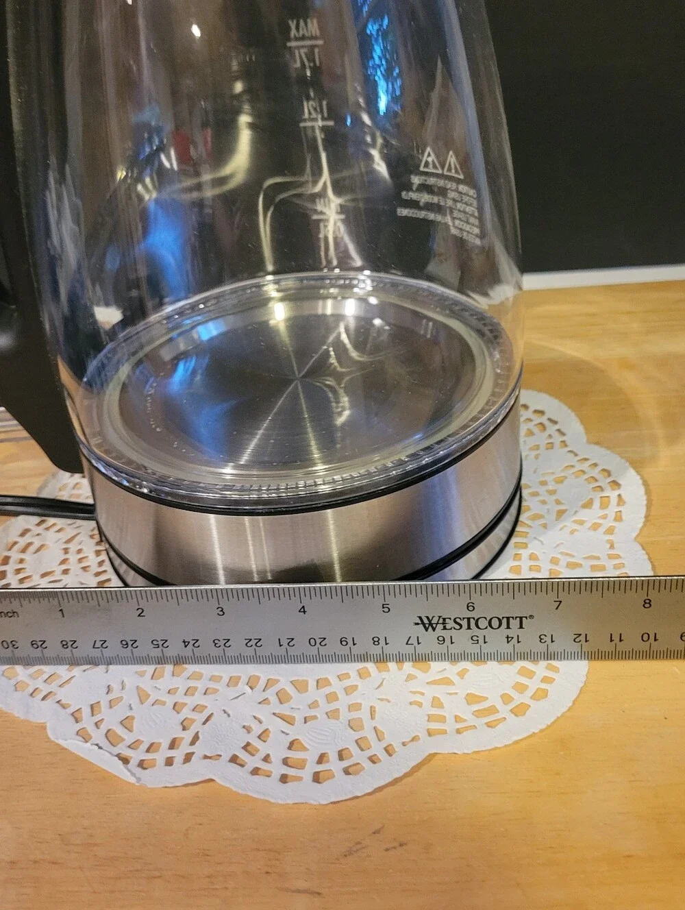 Hamilton Beach Clear Glass Electric Kettle with Black Handle 7 cup